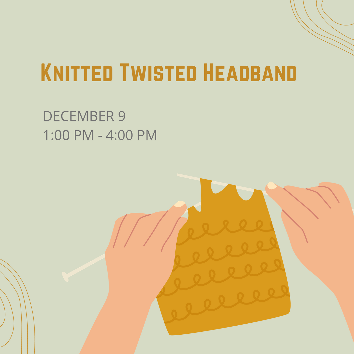 December Class - Knitted Twisted Headband