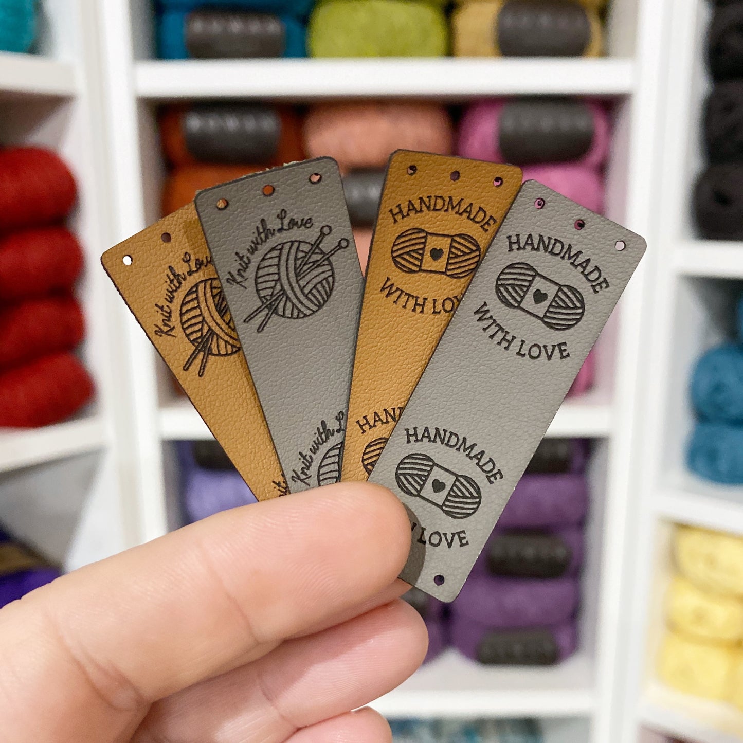 Faux Leather Stitch Tags
